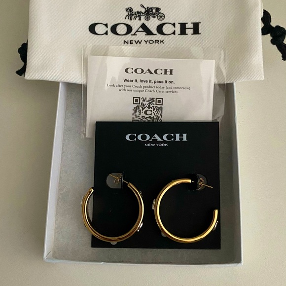 Coach gold earrings - Picture 1 of 4